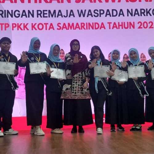 Pelantikan JARWASNABA 2026-2028, PKK Samarinda Dorong Remaja Jadi Agen Perubahan Anti Narkoba