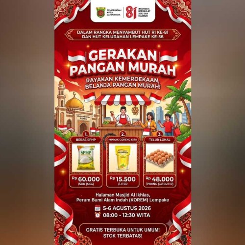 Respon Inflasi 3,77 Persen, Pemkot Samarinda Perkuat Intervensi Gerakan Pangan Murah (GPM) dan Distribusi Logistik